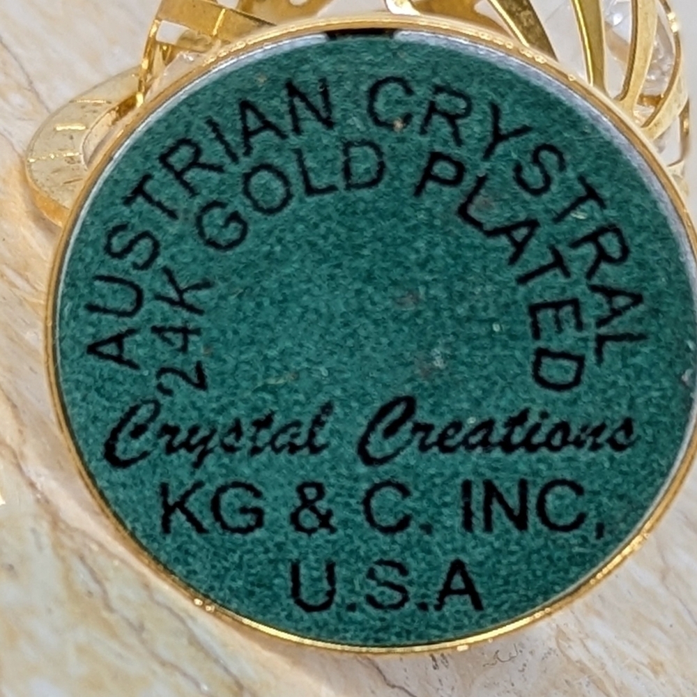 Vintage Crystal Creations Austrian 24K Gold Plated Mini Globe Ornament - Picture 6 of 9